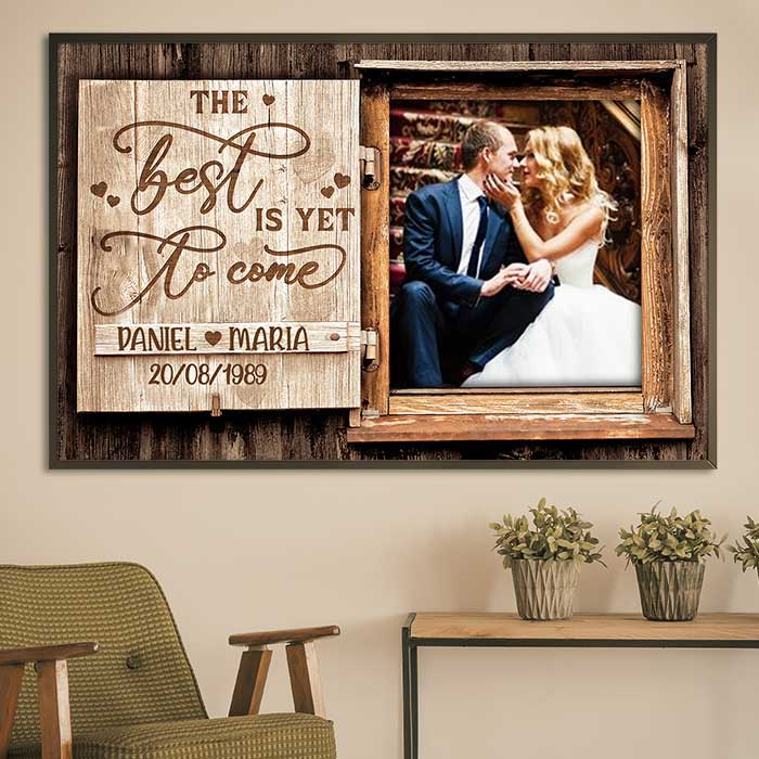 Custom Photo Wedding Anniversary Gifts for Couples - Personalized Poster