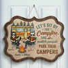 Camping Partners For Life - Husband & Wife - Gift For Camping Couples, Personalized Shaped Door Sign