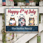 Custom Name Patriotic 4th of July Family Gifts - Personalized Metal Sign
