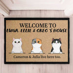 Custom Name Cat Lover Housewarming Gifts - Personalized Doormat