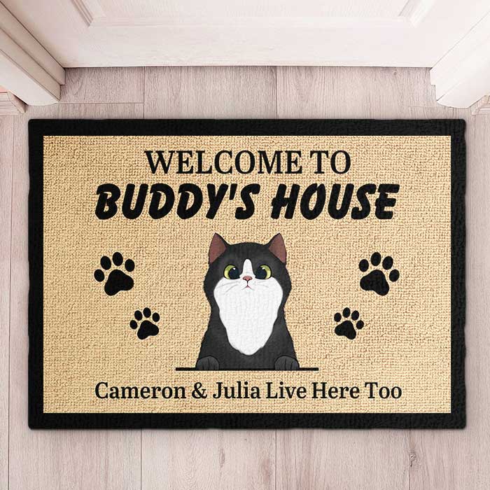 Custom Cat Name Welcome Gifts for Pet Lovers - Personalized Doormat