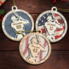 Every Strike Brings Me Closer To The Next Home Run - Baseball - Personalized Custom Round Shaped Wood Christmas Ornament