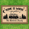 Home Is Where You Park It - Personalized Decorative Mat