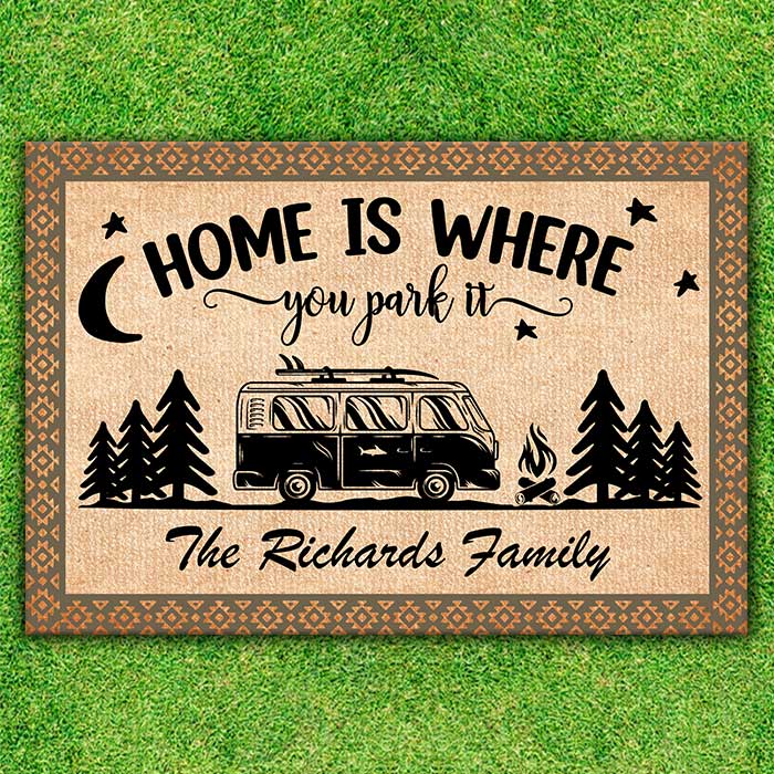 Custom Name RV Camping Decor - Personalized Doormat