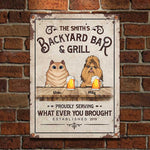 Custom Pet Backyard Bar & Grill Gifts - Personalized Metal Sign
