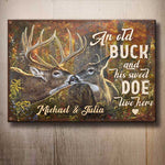 Custom Name Deer Couple Gifts - Personalized Metal Sign