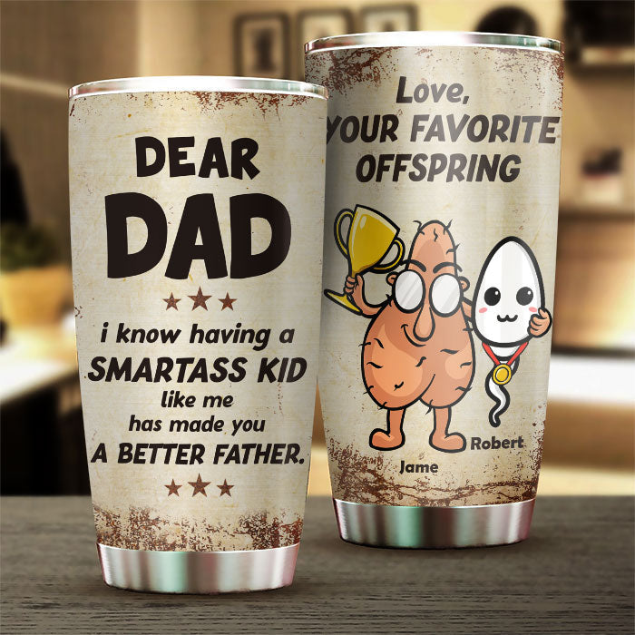 Custom Name Funny Gifts for Dad - Personalized Tumbler