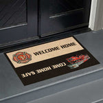 Firefighter Fire Rescue Welcome Home Doormat - Front Door Decor