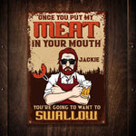 Custom Name Funny Meat Lover Gifts for Men - Personalized Metal Sign