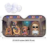 Custom Name Patriotic Dog Road Trip Gifts - Personalized Auto Sunshade