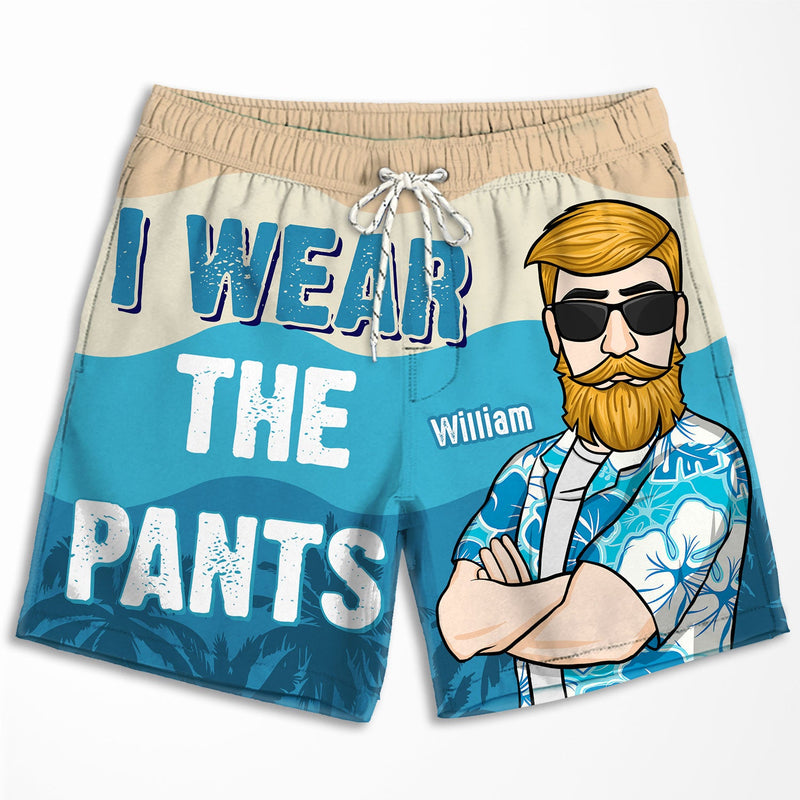 I Wear Pants I Pick Them Out - Personalized Couple Beach Shorts - Gift For Couples, Husband Wife