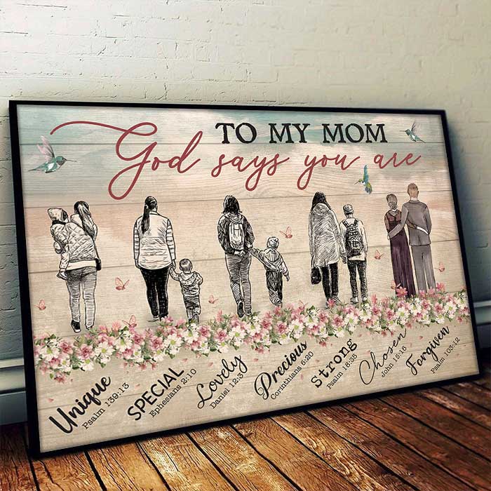 To My Mom God Says You Are Faith Wall Decor - Poster