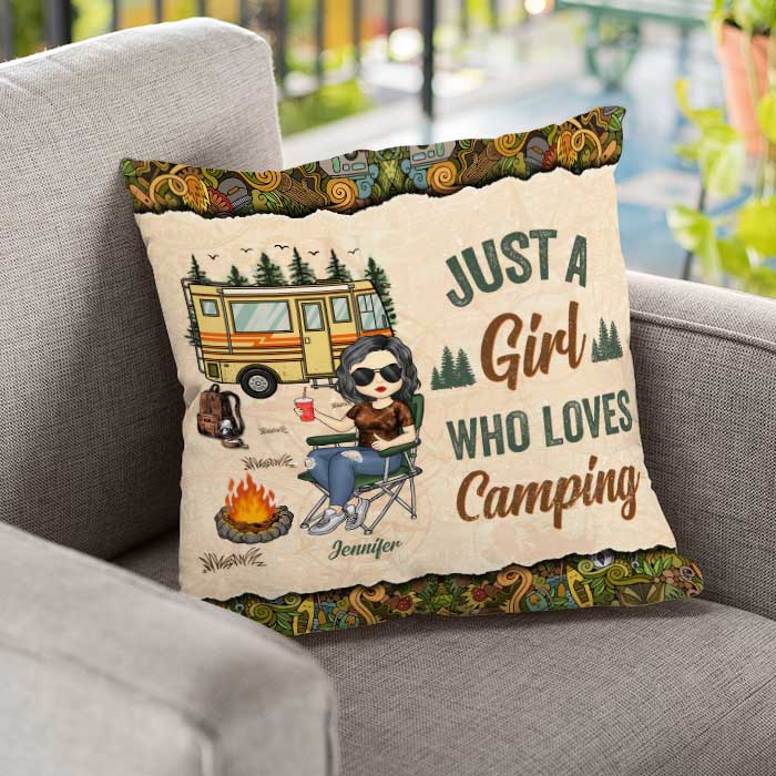 Custom Name Camping Gifts for Women - Personalized Pillow