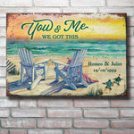 Custom Name and Date Beach Couple Gifts - Personalized Metal Sign