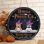 Custom Pet Name Halloween Witch Dog Decor - Personalized Wood Sign