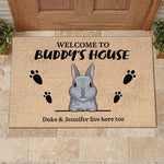 Custom Name Bunny Rabbit Housewarming Decor - Personalized Doormat