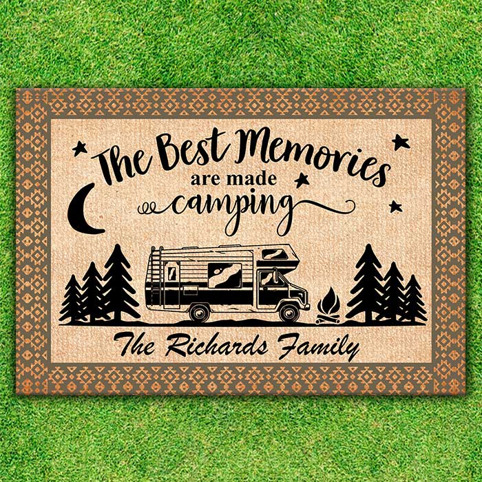 Custom Family Camping Gifts for Campers - Personalized Doormat