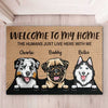 Welcome To The Dog Home - Funny Personalized Dog Decorative Mat, Doormat