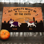 Custom Name Halloween Cat Welcome Decor - Personalized Doormat