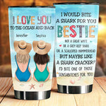 Custom Name Bestie Shark Gifts for Women - Personalized Tumbler