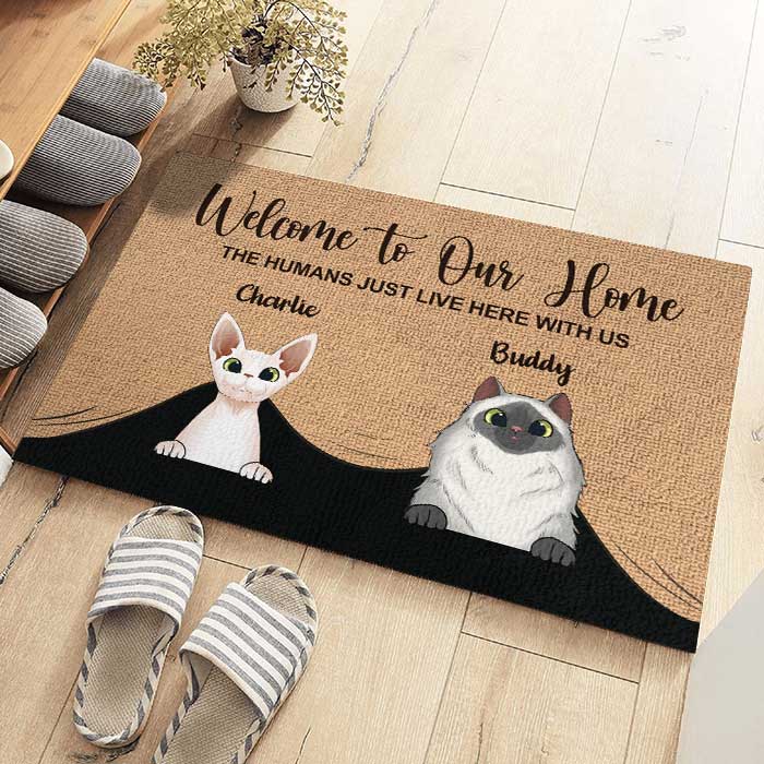 Welcome To My Home - Funny Personalized Cat Decorative Mat, Doormat