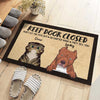 Don't Let The Pets Out - Funny Personalized Decorative Mat, Doormat (Cat & Dog)