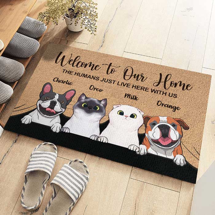Custom Name Dog and Cat Lover Gifts - Personalized Doormat