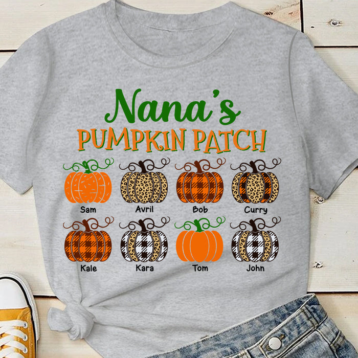 Custom Name Pumpkin Patch Gifts for Grandma - Personalized Apparel