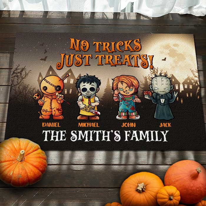 Custom Name Halloween Family Gifts - Personalized Doormat