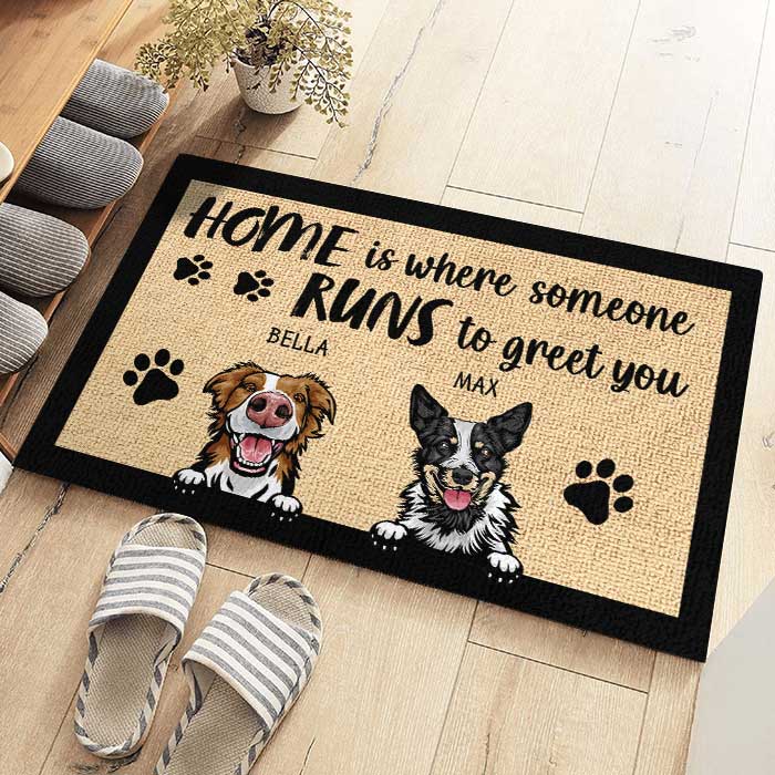 Custom Pet Name Dog Lover Home Decor - Personalized Doormat