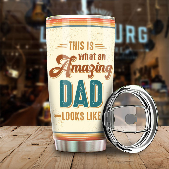 What An Amazing Dad Looks Like - Personalized Tumbler - Gift For Dad, Gift For Grandpa