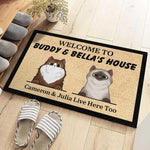 Custom Cat Name Welcome Gifts for Pet Lovers - Personalized Doormat