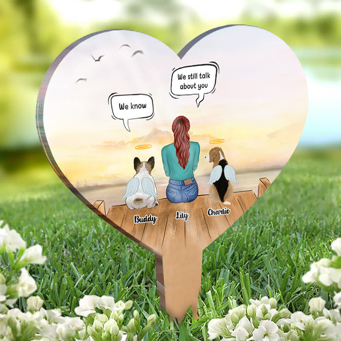 Custom Name Memorial Dog Gifts for Mom - Personalized Acrylic Stake