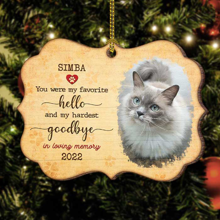 You Were My Favorite Hello And My Hardest Goodbye - Personalized Custom Benelux Shaped Wood Christmas Ornament