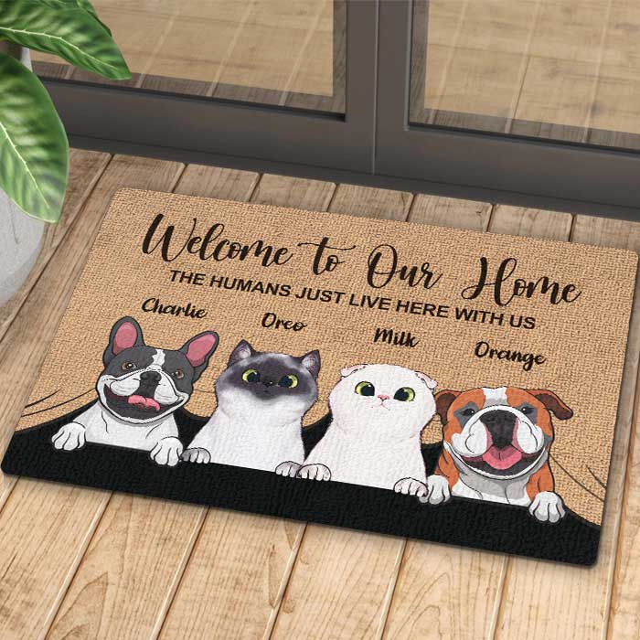 Custom Name Dog and Cat Lover Gifts - Personalized Doormat