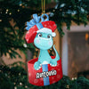 Happy A Roarrrsome Christmas - Personalized Custom Dino Shaped Wood Christmas Ornament
