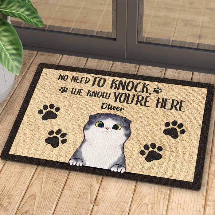 Custom Name Cat Approval Gifts for Cat Lovers - Personalized Doormat
