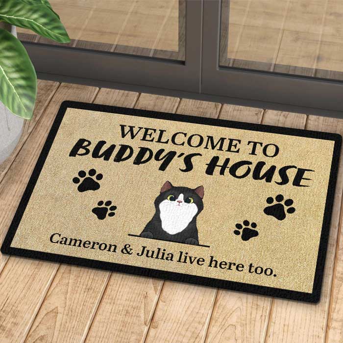 Welcome To Cats' House - Funny Personalized Cat Decorative Mat, Doormat