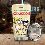 Custom Name Swimming Champion Gifts for Dad - Personalized Tumbler