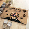 Welcome To The Dog Home - Funny Personalized Dog Decorative Mat, Doormat