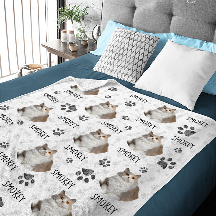 Colorful Upload Pet Image - Gift For Cat Lovers - Personalized Blanket