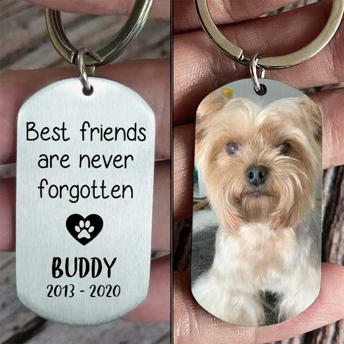 Custom Pet Photo Memorial Gifts for Dog Lovers - Personalized Keychain