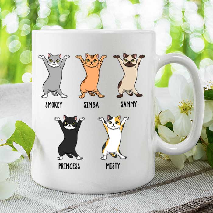 Custom Name Funny Cat Dad Father's Day Gifts - Personalized Mugs
