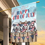 Custom Name Patriotic Dog 4th of July Gifts - Personalized Flag