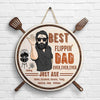 Best Flippin' Dad Ever - Personalized Shaped Wood Sign - Gift For Dad, Grandpa