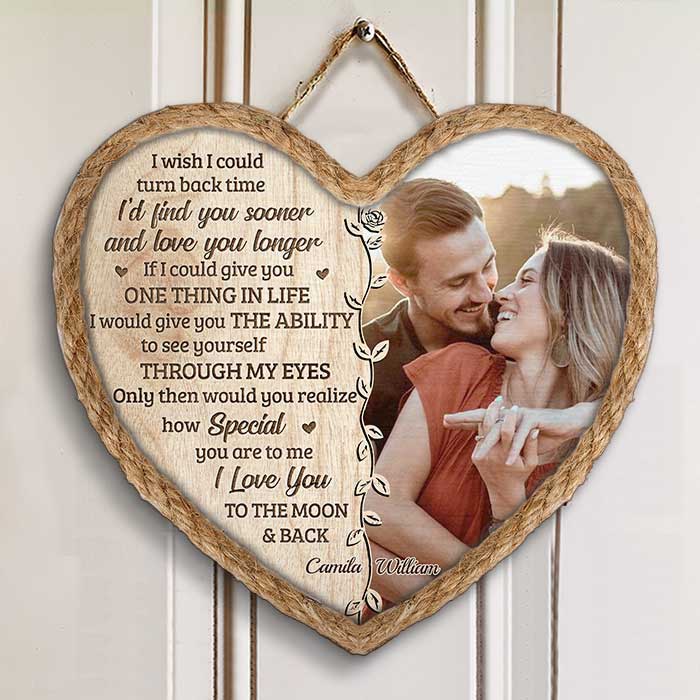 Custom Photo Romantic Couple Gifts - Personalized Wood Sign