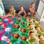 Custom Photo Family and Pet Beach Gifts - Personalized Beach Towel