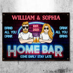 Custom Name Home Bar Gifts for Couples - Personalized Metal Sign