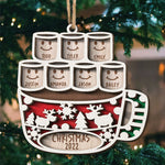 Custom Name Christmas Family Gifts - Personalized 2 Layers Ornament