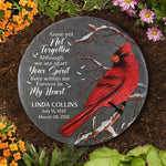 Custom Name Cardinal Memorial Decor - Personalized Memorial Stone
